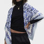 Blue Ditsy Folk Square Scarf, thumbnail 2 of 8