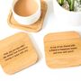 Personalised Coaster In Solid Oak With Leather Option, thumbnail 4 of 10