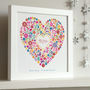 Framed Personalised New Baby Floral Heart Print, thumbnail 1 of 3