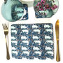 The Blue Country Pig Set Of Four Placemats, thumbnail 3 of 3