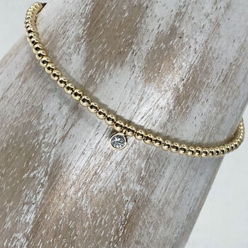 Diamond 14ct Yellow Gold Adjustable Corded Bracelet, 4 of 8