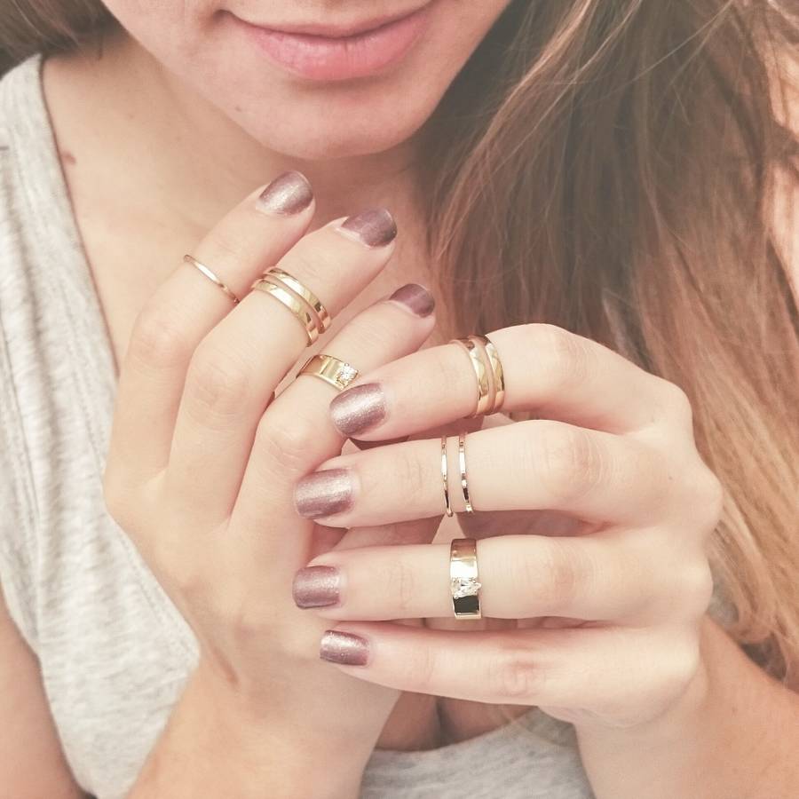 Gold Midi Ring Set Of Seven By Full Circle Designs