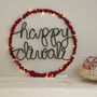 Happy Diwali Recycled Sari Silk Light Hoop, thumbnail 1 of 8