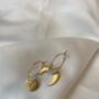 Yoga Ohm And Moon Charm Small Gold Plated Hoops Earrings, thumbnail 1 of 2