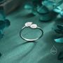Sterling Silver Toi Et Moi Pear Cut Moissanite Open Ring, thumbnail 4 of 12