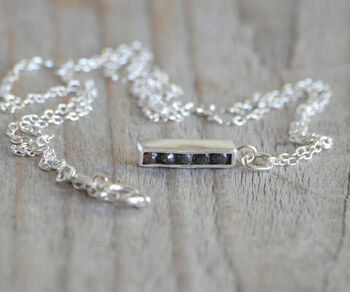 Black Diamond Channel Set Necklace, 2 of 4