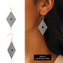 Layered Diamond Shaped Earrings • Gold Plated Sterling Silver Hooks • Available In Four Colours, thumbnail 3 of 7