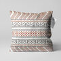 Aztec Pattern Cushion Cover With Geometric Brown Lines, thumbnail 1 of 7