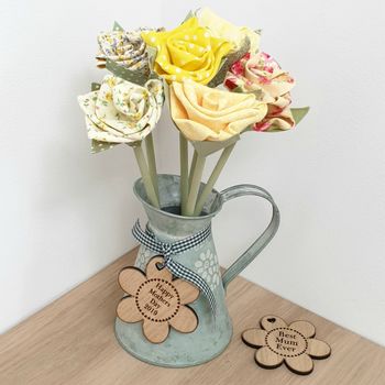 Grandma's Personalised Handmade Cotton Roses Flowers, 3 of 9