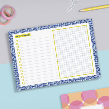 A5 Weekly Pink Orange Spot Desk Pad 50 Tear Off Pages, 4 of 7