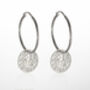 Rose Hoop Earrings In Sterling Silver, thumbnail 2 of 3