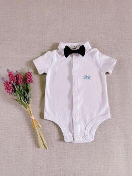 Personalise Boy's 4pc Wedding Linen Blend Brace Outfit, 11 of 12