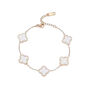 Pearl Five Clover Bracelet In 18 K Gold Plate, thumbnail 1 of 2