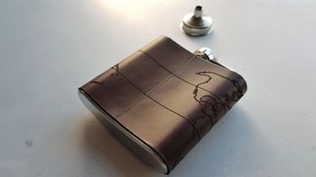 Personalised Map Leather Flask, 7 of 8