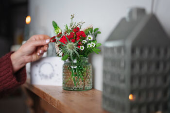 Fresh Flower Christmas Posy And Tealights, 2 of 5