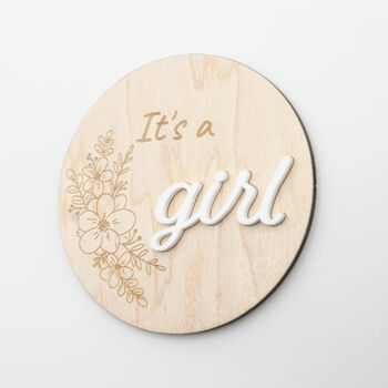 Personalised Baby Girl Announcement Plaque Acrylic, 3 of 7