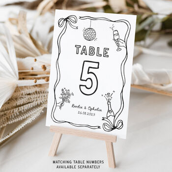 Hand Drawn Whimsical Wedding Place Cards, 5 of 5