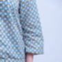Blue Geometric Boxy Organic Cotton Matching Pyjama Set, thumbnail 3 of 9