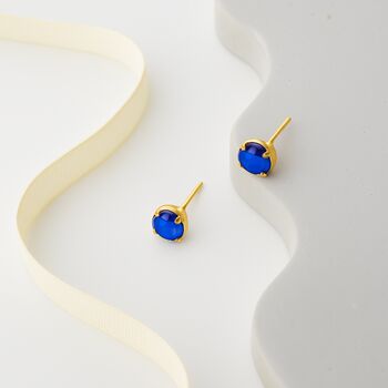 Sapphire Blue Swarovski Crystal Stud Earrings, 4 of 6