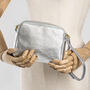 Silver Mini Leather Personalised Crossbody Bag, thumbnail 4 of 10