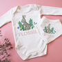 Personalised Floral Bunny Baby Outfit, thumbnail 3 of 5
