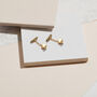 Gold Platonic Shape Solid Octahedron Cufflinks, thumbnail 3 of 4