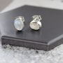 Moonstone And Silver Stud Earrings, thumbnail 4 of 9