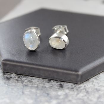 Moonstone And Silver Stud Earrings, 4 of 9