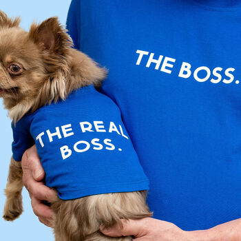 'The Boss' Matching Owner Dog T Shirt Set, 3 of 5
