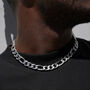 Mens Sterling Silver Statement Figaro Chain Necklace, thumbnail 1 of 9