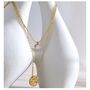 Monaco D’or Gold Crystal Drop V Double Layer Gift Necklace, thumbnail 2 of 4