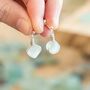 Cornish Sea Glass Stud Earrings Aqua, thumbnail 1 of 5