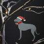 Lurcher Dog Christmas Tree Decoration, thumbnail 2 of 3