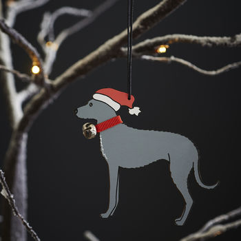 Lurcher Dog Christmas Tree Decoration, 2 of 3