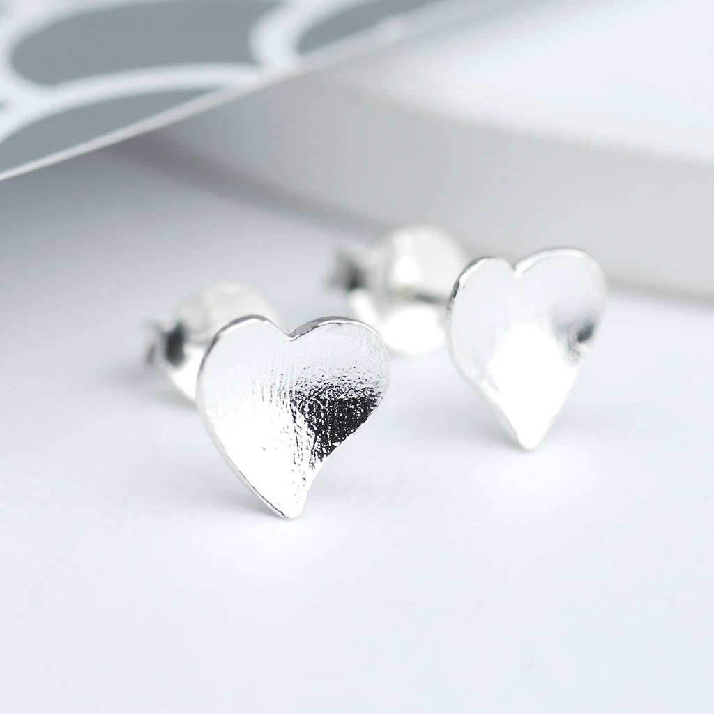Sterling Silver Concave Heart Studs By Penelopetom | notonthehighstreet.com