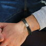 Men's Secret Message Silver And Leather Bracelet, thumbnail 2 of 8