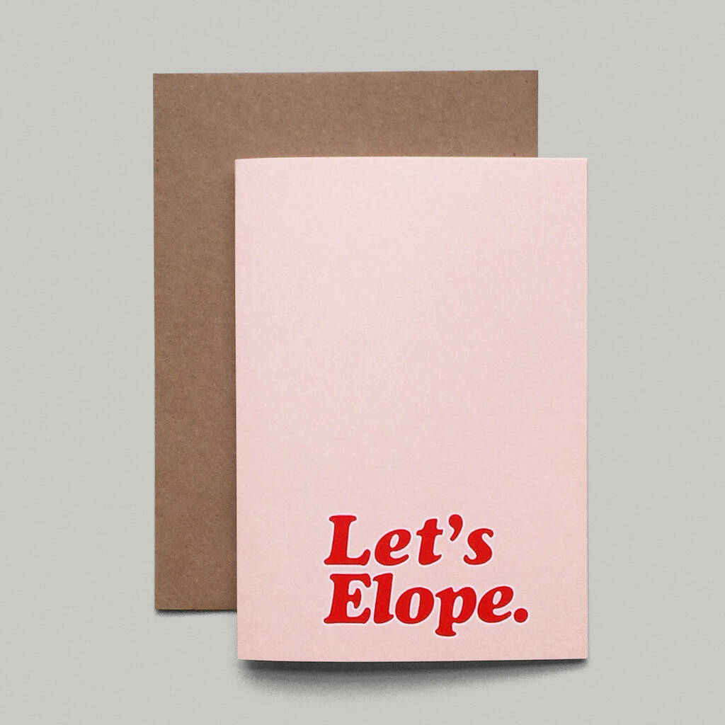 Let's Elope Elopement Proposal Valentines Love Card