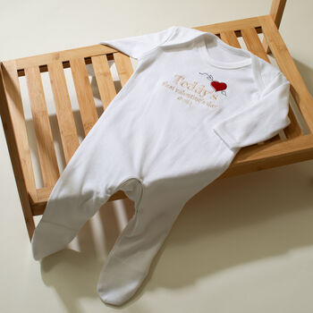 Personalised First Valentine's Day Baby Grow, 5 of 7