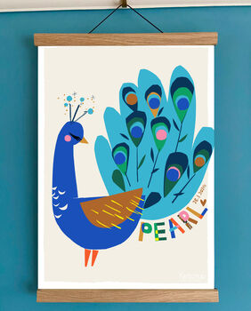 Peacock Personalised Name Print, 3 of 10
