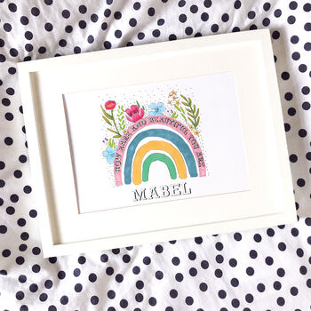 Personalised 'How Rare You Are Rainbow' Print, 3 of 6