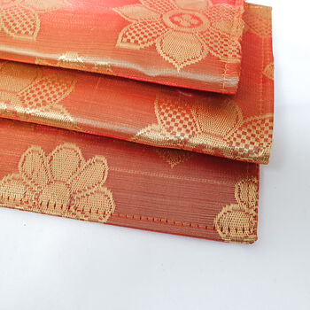 Floral Silk Sari Purse, Coral Sheen Evening Bag, Handmade Clutch Bag, 3 of 6