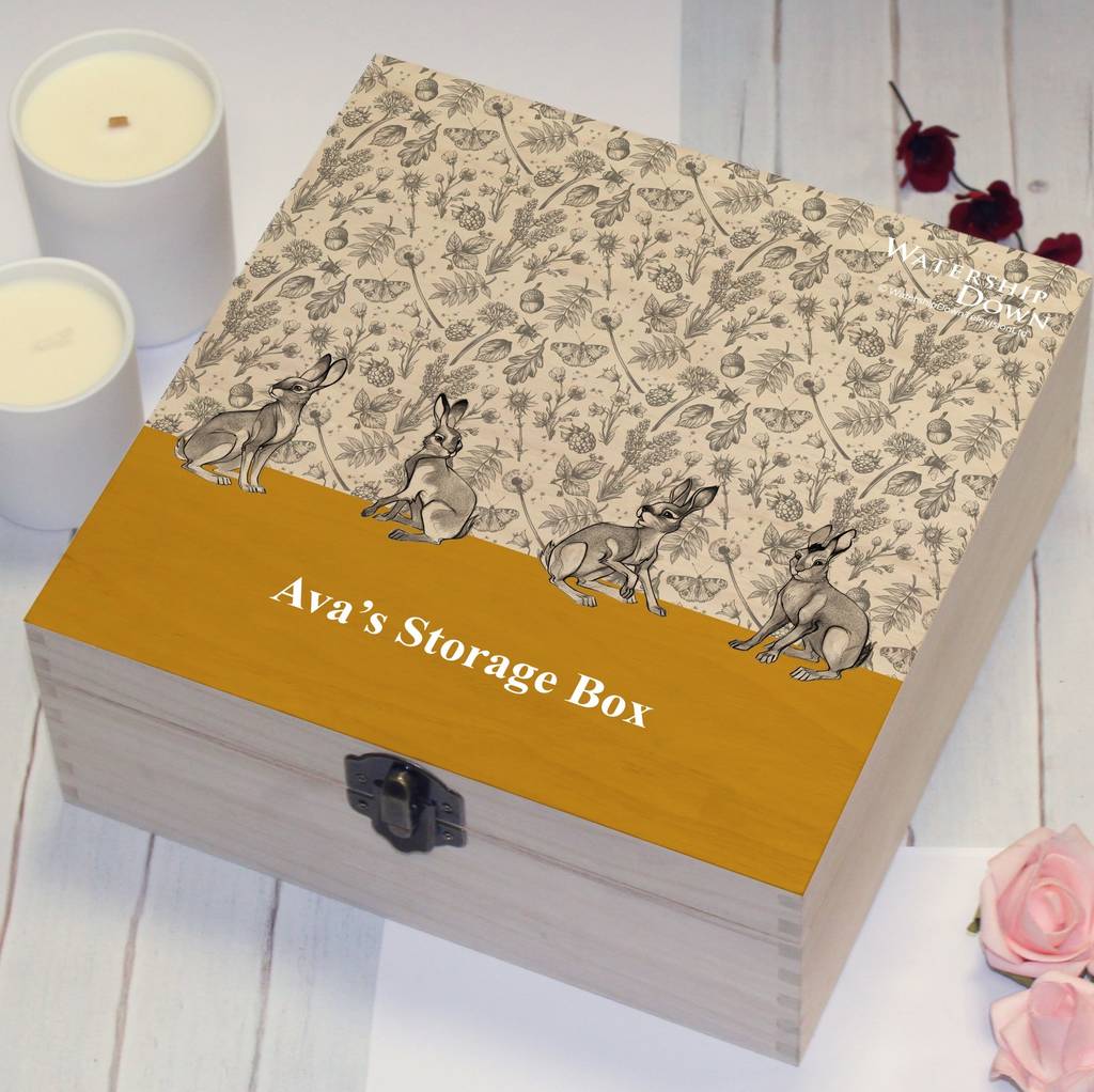 Personalised Watership Down Wooden Memory Boxes By British and Bespoke