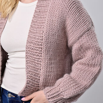 Bomber Cardigan Knitting Kit, 3 of 8