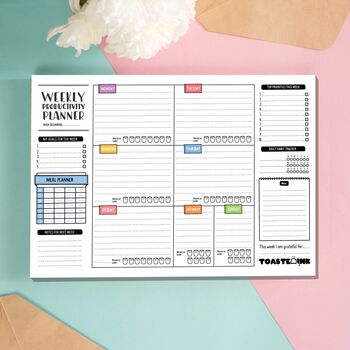 A4 Weekly Productivity Planner Desk Pad, 2 of 6