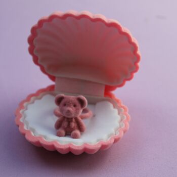 Kids Fluffy Pink Teddy Bear Ring, 3 of 4