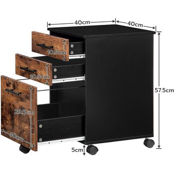 Three Drawer Pedestal Filing Cabinet Storage, 10 of 10