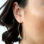 Long Aquamarine Quartz Hoop Earrings, thumbnail 4 of 5