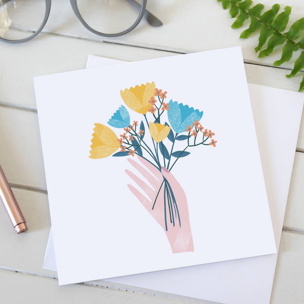 Bouquet Floral Blank Greetings Card