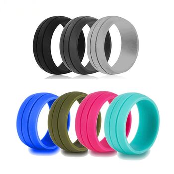 Handmade Grooved Unisex Flexible Silicone Ring, 4 of 11