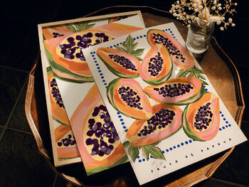 Papaya Art Print Fruit Illustration, 6 of 6